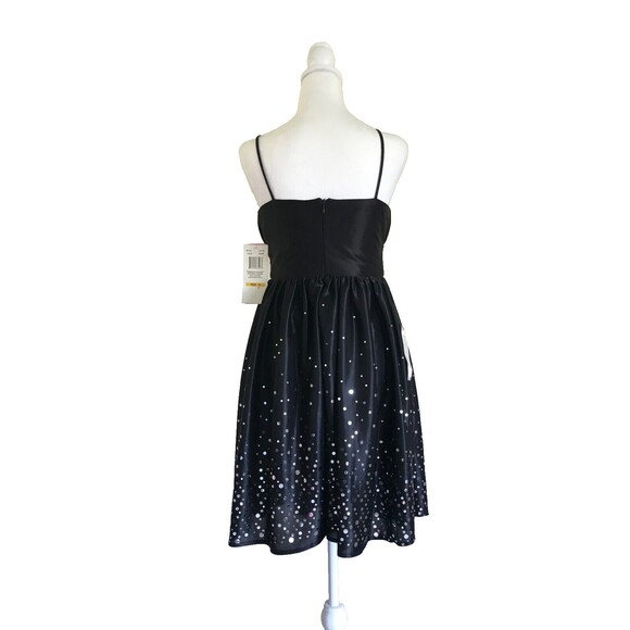 New Morgan & Co Black Short Dress Silver Dot Sequins Size Small - Picture 7 of 9